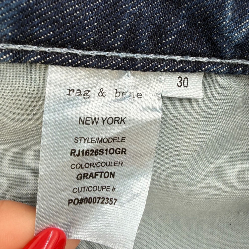 Rag & Bone Pants Jeans Womens 30 Chase High-Rise Barrel Grafton Blue Cropped Leg - Picture 5 of 16